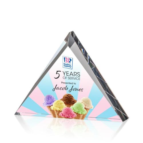 Corporate Awards - Tideswell Full Color Pyramid Crystal Award