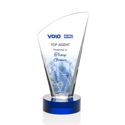 Corporate Awards - Brampton Full Color Blue Peak Crystal Award