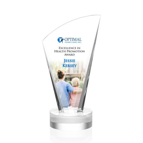 Corporate Awards - Brampton Full Color Clear Peak Crystal Award