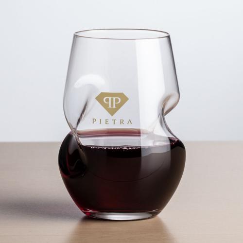 Corporate Recognition Gifts - Etched Barware - Wine Glasses - Tallandale Stemless Wine - Imprinted