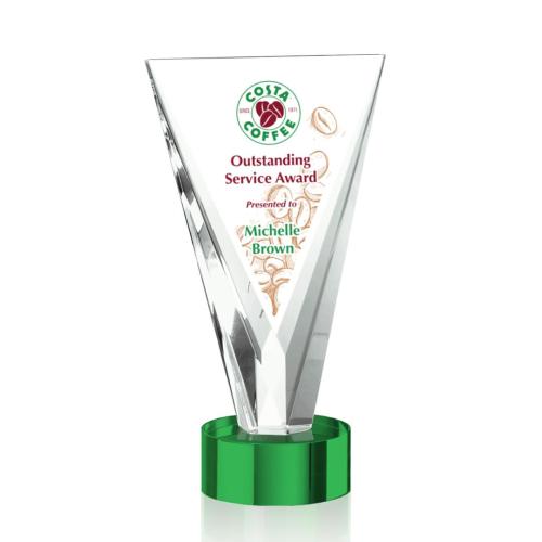 Corporate Awards - Mustico Full Color Green Abstract / Misc Crystal Award