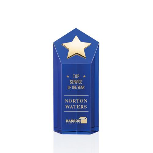 Corporate Awards - Dorchester Blue/Gold Star Crystal Award