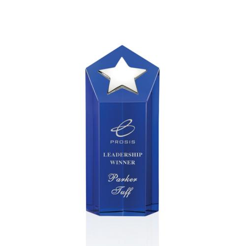Corporate Awards - Dorchester Blue/Silver Star Crystal Award