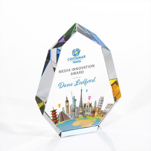 Corporate Awards - Norwood Full Color Multi-Color Crystal Award