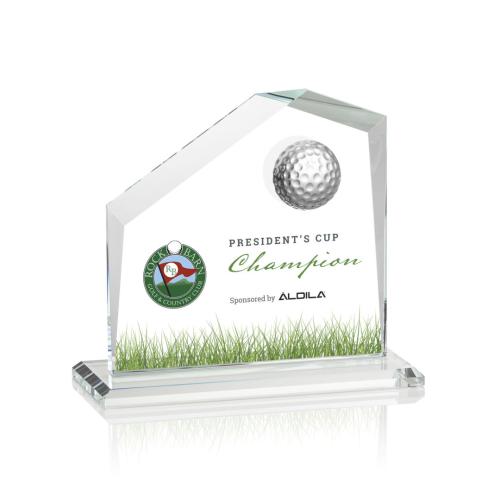 Corporate Awards - Andover Full Color Golf Clear Peak Crystal Award