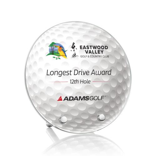 Corporate Awards - Hillsboro Full Color Golf Circle Crystal Award