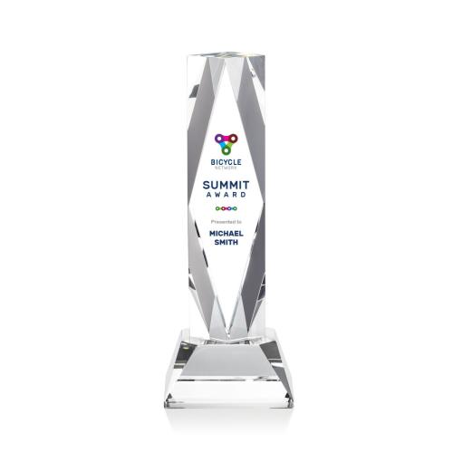 Corporate Awards - President Full Color Clear on Base Obelisk Crystal Award
