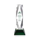 President Full Color Green on Base Obelisk Crystal Award