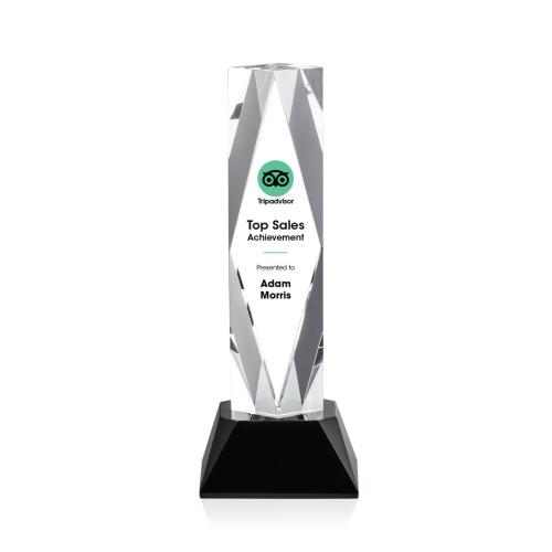 Corporate Awards - President Full Color Black on Base Obelisk Crystal Award