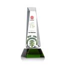 Rustern Full Color Green on Base Obelisk Crystal Award
