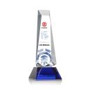 Rustern Full Color Blue on Base Obelisk Crystal Award