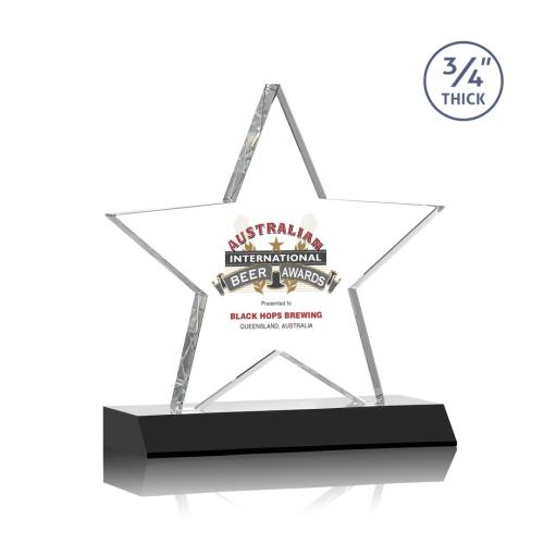 Corporate Awards - Chippendale Full Color Black Star Crystal Award
