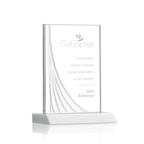 Corporate Awards - Leighton Liquid™ White  Rectangle Crystal Award