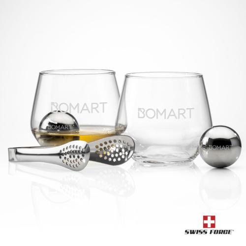 Corporate Recognition Gifts - Etched Barware - Swiss Force® S/S Balls & 2 Mandelay OTR