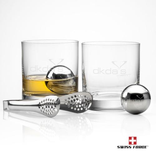Corporate Recognition Gifts - Etched Barware - Swiss Force® S/S Balls & 2 Franca OTR