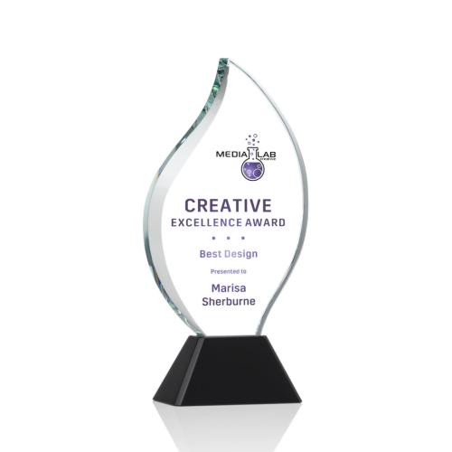 Corporate Awards - Norina Full Color Black Flame Crystal Award