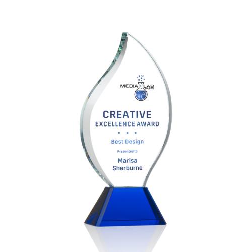 Corporate Awards - Norina Full Color Blue Flame Crystal Award