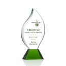 Norina Full Color Green Flame Crystal Award