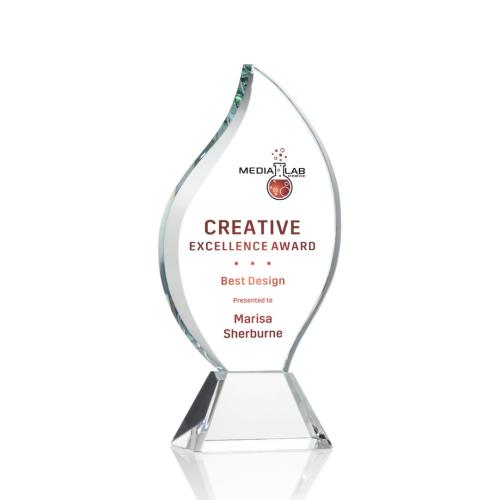 Corporate Awards - Norina Full Color Clear Flame Crystal Award