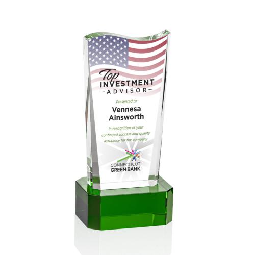 Corporate Awards - Violetta Full Color Green on Base Abstract / Misc Crystal Award