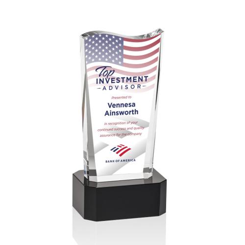 Corporate Awards - Violetta Full Color Black on Base Abstract / Misc Crystal Award