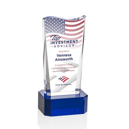 Corporate Awards - Violetta Full Color Blue on Base Abstract / Misc Crystal Award