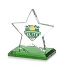 Sudbury Full Color Green Star Crystal Award