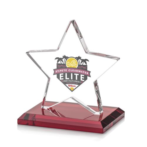Corporate Awards - Sudbury Full Color Red Star Crystal Award