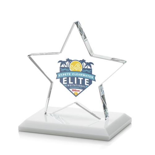 Corporate Awards - Sudbury Full Color White Star Crystal Award