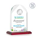 Blake Globe Full Color Red Arch & Crescent Crystal Award
