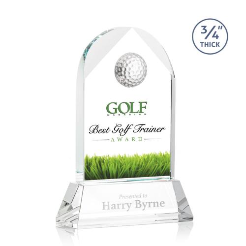 Corporate Awards - Blake Golf on Newhaven Full Color Starfire Arch & Crescent Crystal Award