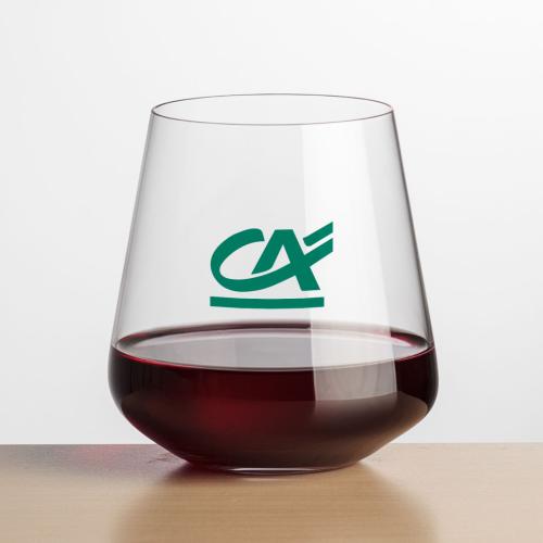 Corporate Recognition Gifts - Etched Barware - Wine Glasses - Cannes Stemless Wine - Imprinted
