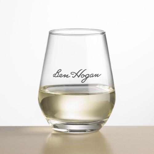 Corporate Recognition Gifts - Etched Barware - Wine Glasses - Bexley Stemless Wine - Imprinted