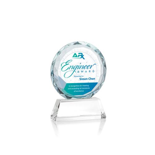Corporate Awards - Stratford Full Color Clear Circle Crystal Award