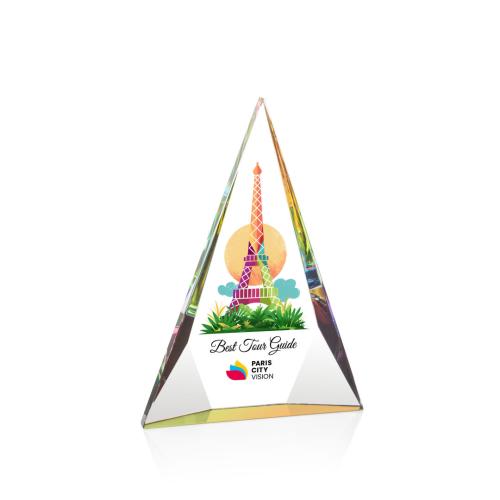 Corporate Awards - Rochester Full Color Multi-Color Pyramid Crystal Award