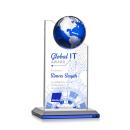 Arden Full Color Blue/Silver Spheres Crystal Award