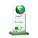 Arden Full Color  Green/Silver Spheres Crystal Award