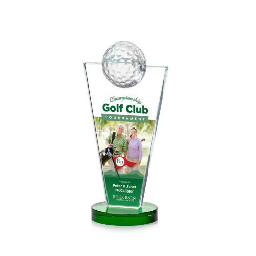 Corporate Awards - Slough Golf Full Color Green Spheres Crystal Award