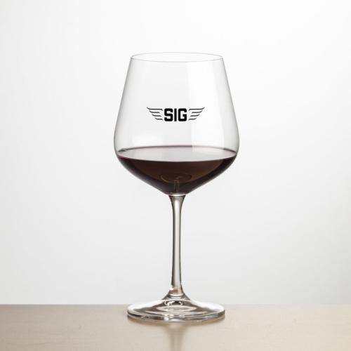 Corporate Recognition Gifts - Etched Barware - Wine Glasses - Laurent Red Wine - Imprinted