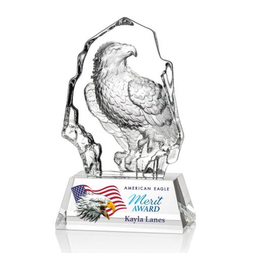 Corporate Awards - Ottavia Full Eagle Full Color Animals Crystal Award