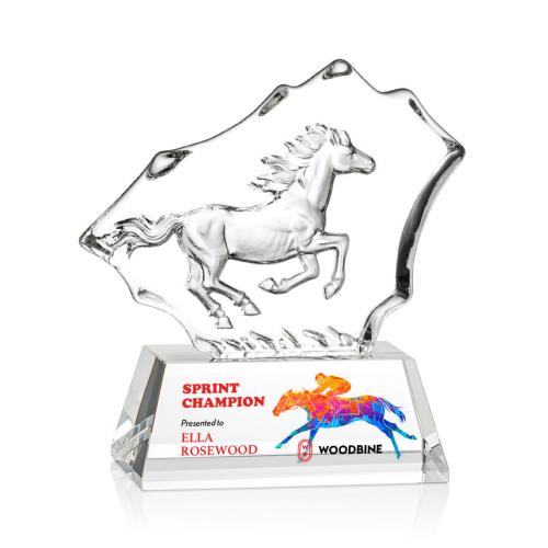 Corporate Awards - Ottavia Horse Full Color Animals Crystal Award