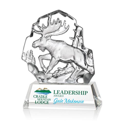Corporate Awards - Ottavia Moose Full Color Animals Crystal Award
