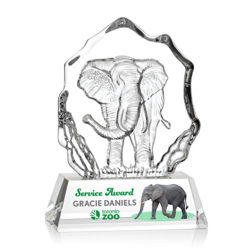 Corporate Awards - Ottavia Elephant Full Color Animals Crystal Award