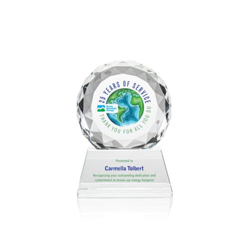 Corporate Awards - Seville Full Color Clear on Base Circle Crystal Award