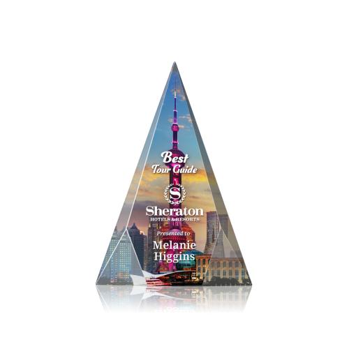 Corporate Awards - Rochester Full Color Clear Pyramid Crystal Award