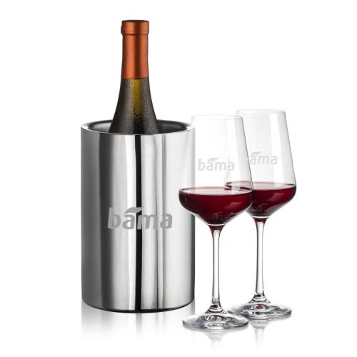 Corporate Recognition Gifts - Etched Barware - Jacobs Wine Cooler & Breckland Wine