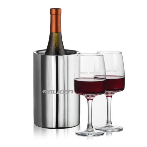 Corporate Recognition Gifts - Etched Barware - Jacobs Wine Cooler & Cherwell Wine