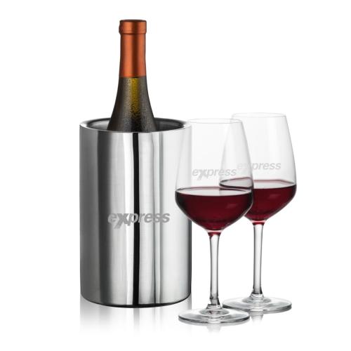 Corporate Recognition Gifts - Etched Barware - Jacobs Wine Cooler & Mandelay Wine