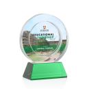 Templeton Full Color Green on Base Circle Crystal Award