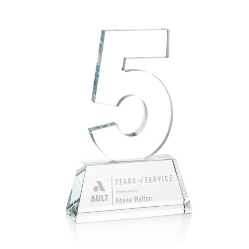 Corporate Awards - Milestone Optical Clear Number Crystal Award